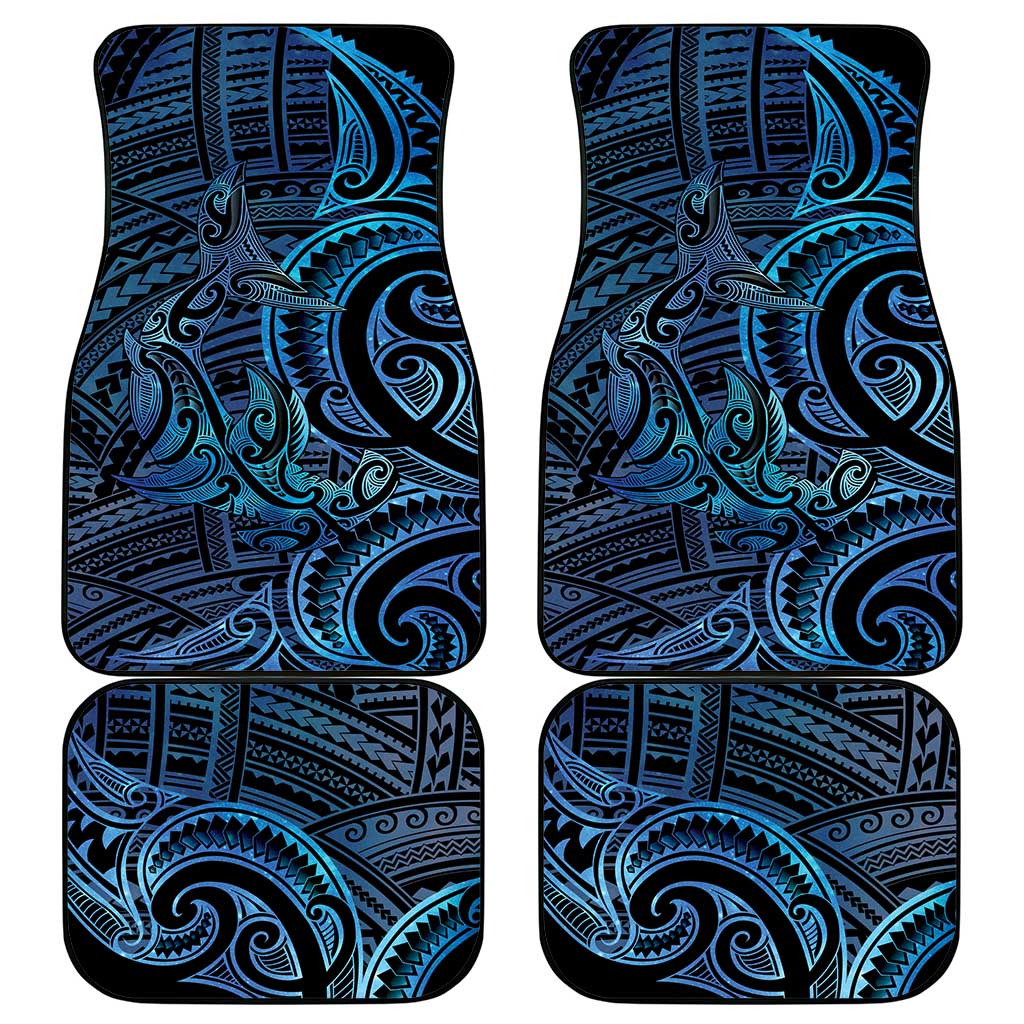 New Zealand Hammerhead Shark Car Mats Maori Haehae Mangopare Galaxy - Aussie Hoodie