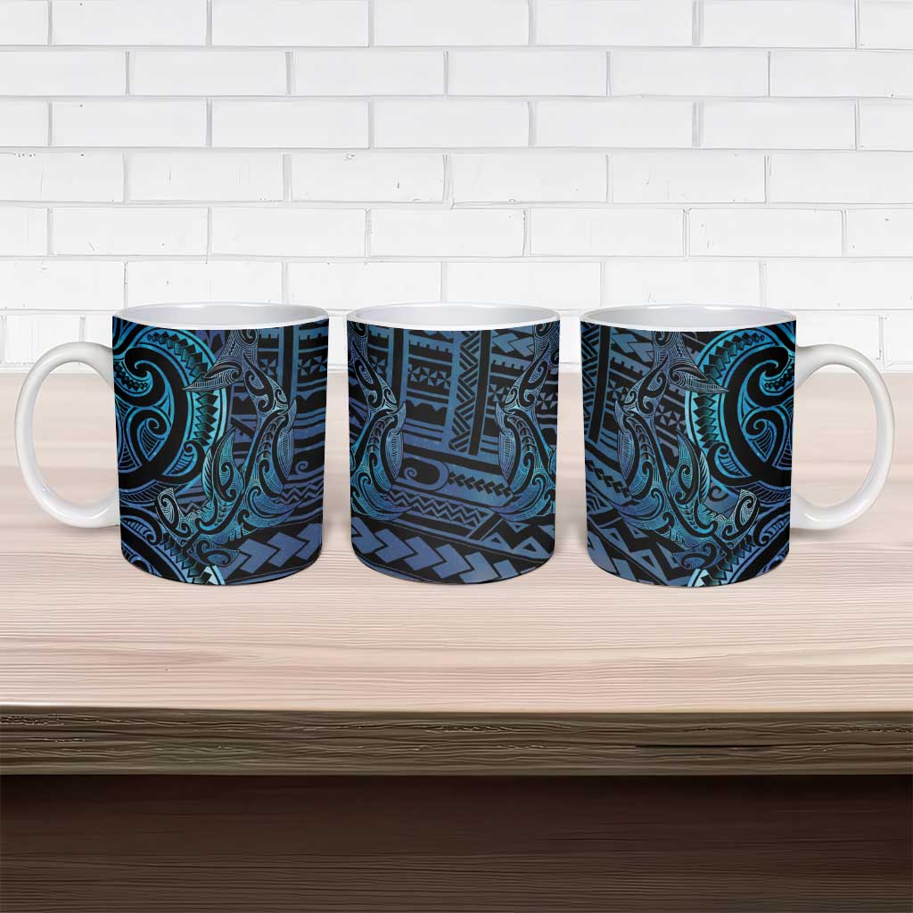 New Zealand Hammerhead Shark Ceramic Mug Maori Haehae Mangopare Galaxy - Aussie Hoodie