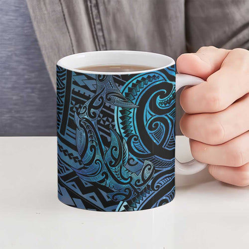 New Zealand Hammerhead Shark Ceramic Mug Maori Haehae Mangopare Galaxy - Aussie Hoodie