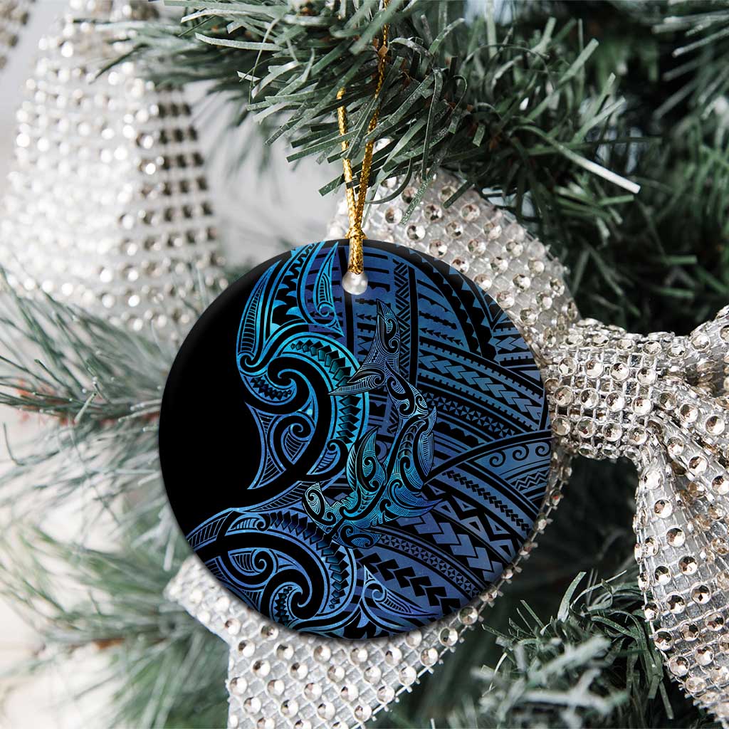 New Zealand Hammerhead Shark Ceramic Ornament Maori Haehae Mangopare Galaxy - Aussie Hoodie
