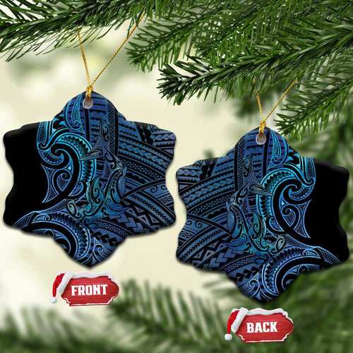 New Zealand Hammerhead Shark Ceramic Ornament Maori Haehae Mangopare Galaxy - Aussie Hoodie