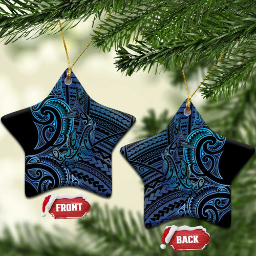 New Zealand Hammerhead Shark Ceramic Ornament Maori Haehae Mangopare Galaxy - Aussie Hoodie