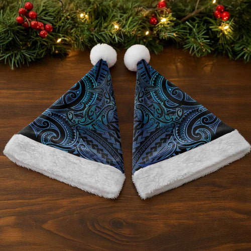New Zealand Hammerhead Shark Christmas Santa Hat Maori Haehae Mangopare Galaxy - Aussie Hoodie