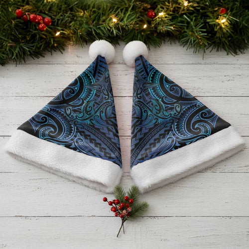 New Zealand Hammerhead Shark Christmas Santa Hat Maori Haehae Mangopare Galaxy - Aussie Hoodie