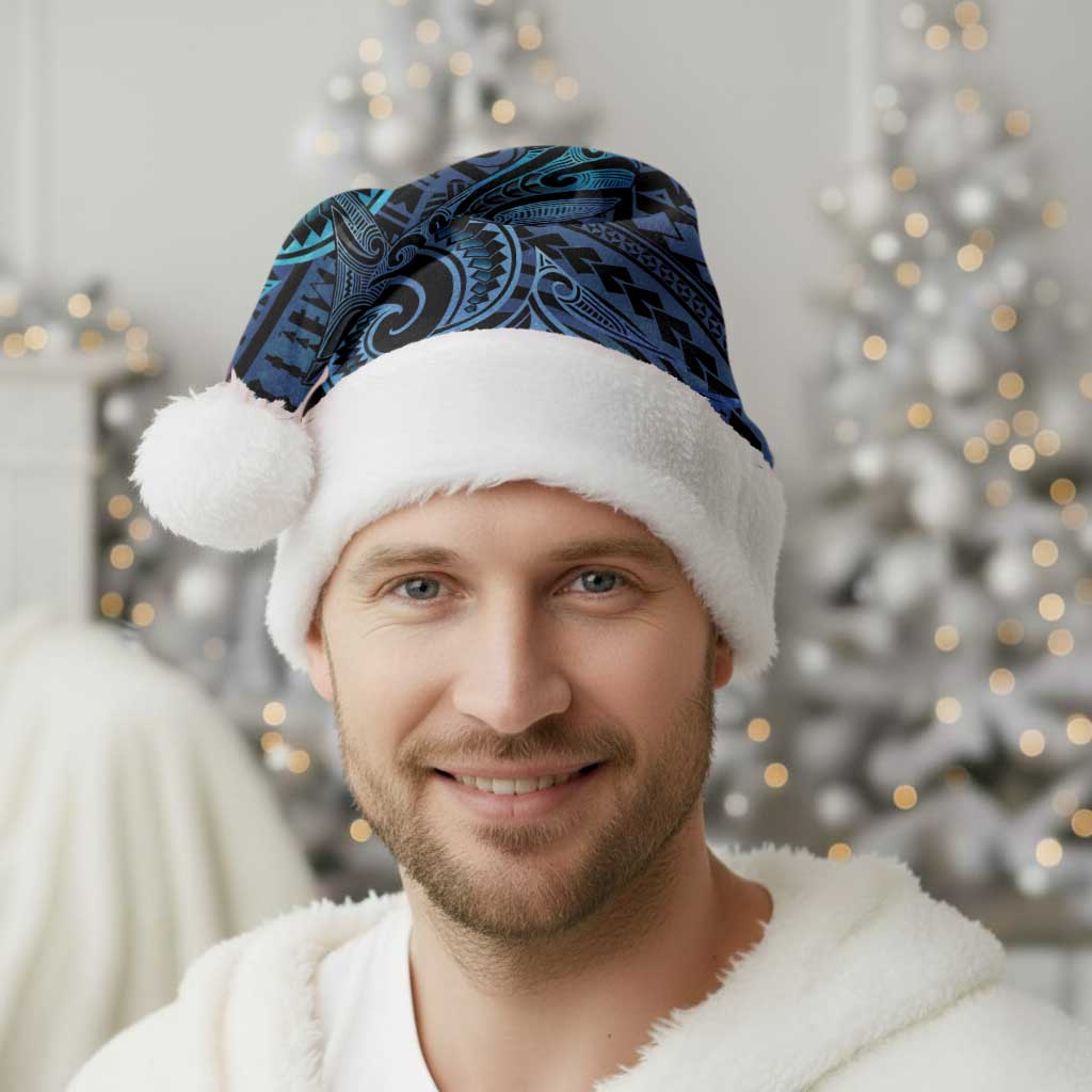 New Zealand Hammerhead Shark Christmas Santa Hat Maori Haehae Mangopare Galaxy - Aussie Hoodie
