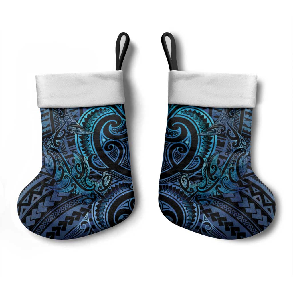 New Zealand Hammerhead Shark Christmas Stocking Maori Haehae Mangopare Galaxy - Aussie Hoodie