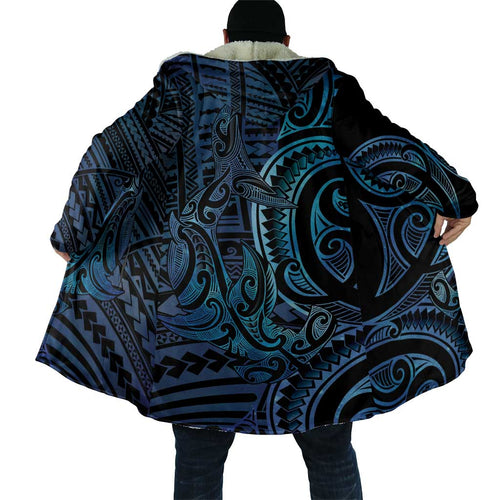 New Zealand Hammerhead Shark Cloak Maori Haehae Mangopare Galaxy - Aussie Hoodie