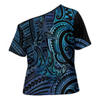 New Zealand Hammerhead Shark Cross Shoulder Shirt Maori Haehae Mangopare Galaxy - Aussie Hoodie