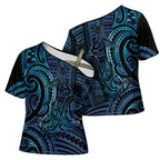 New Zealand Hammerhead Shark Cross Shoulder Shirt Maori Haehae Mangopare Galaxy - Aussie Hoodie