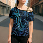 New Zealand Hammerhead Shark Cross Shoulder Shirt Maori Haehae Mangopare Galaxy - Aussie Hoodie