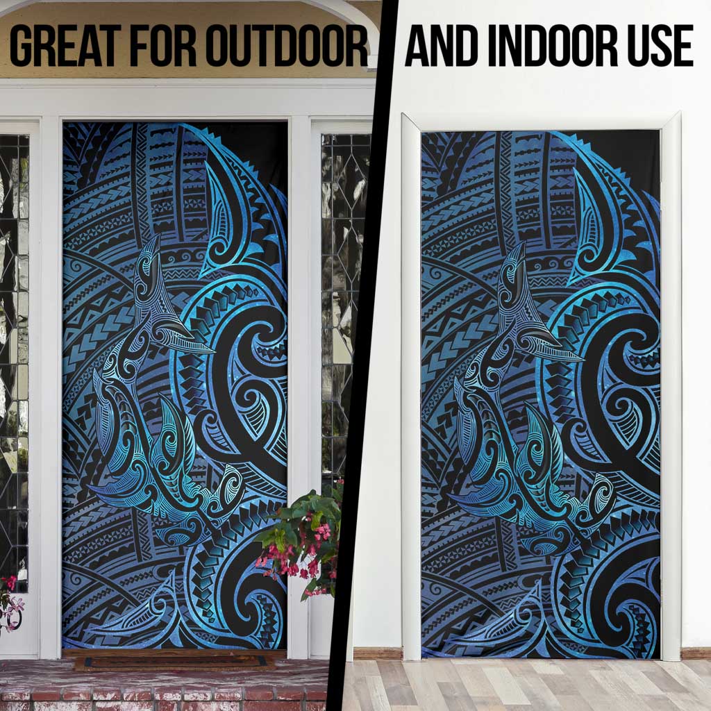 New Zealand Hammerhead Shark Door Cover Maori Haehae Mangopare Galaxy - Aussie Hoodie