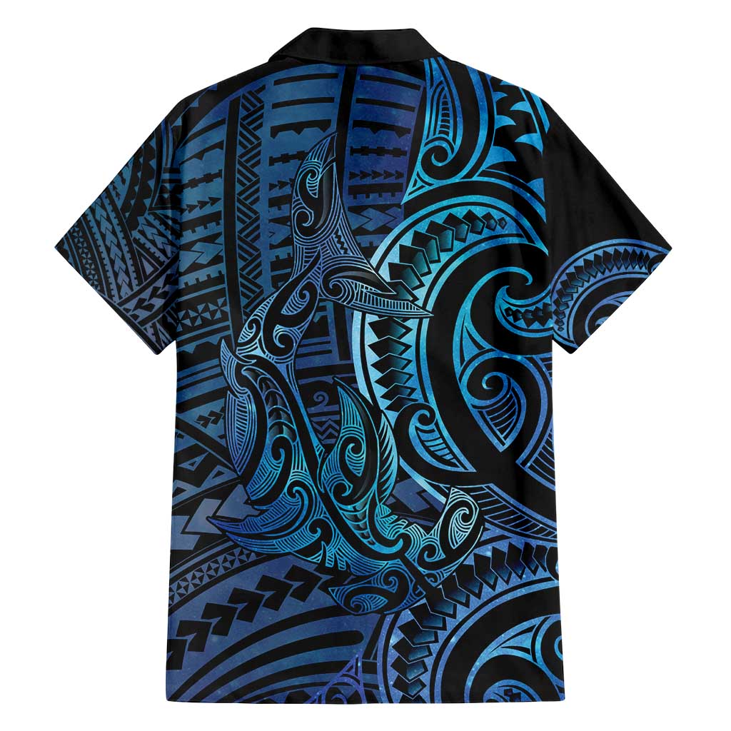 New Zealand Hammerhead Shark Family Matching Long Sleeve Bodycon Dress and Hawaiian Shirt Maori Haehae Mangopare Galaxy - Aussie Hoodie