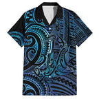 New Zealand Hammerhead Shark Family Matching Off The Shoulder Long Sleeve Dress and Hawaiian Shirt Maori Haehae Mangopare Galaxy - Aussie Hoodie