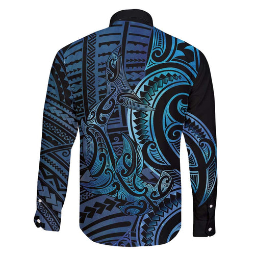 New Zealand Hammerhead Shark Family Matching Off Shoulder Short Dress and Hawaiian Shirt Maori Haehae Mangopare Galaxy - Aussie Hoodie