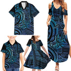 New Zealand Hammerhead Shark Family Matching Summer Maxi Dress and Hawaiian Shirt Maori Haehae Mangopare Galaxy - Aussie Hoodie