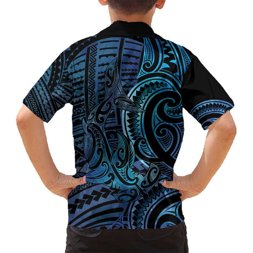 New Zealand Hammerhead Shark Family Matching Tank Maxi Dress and Hawaiian Shirt Maori Haehae Mangopare Galaxy - Aussie Hoodie