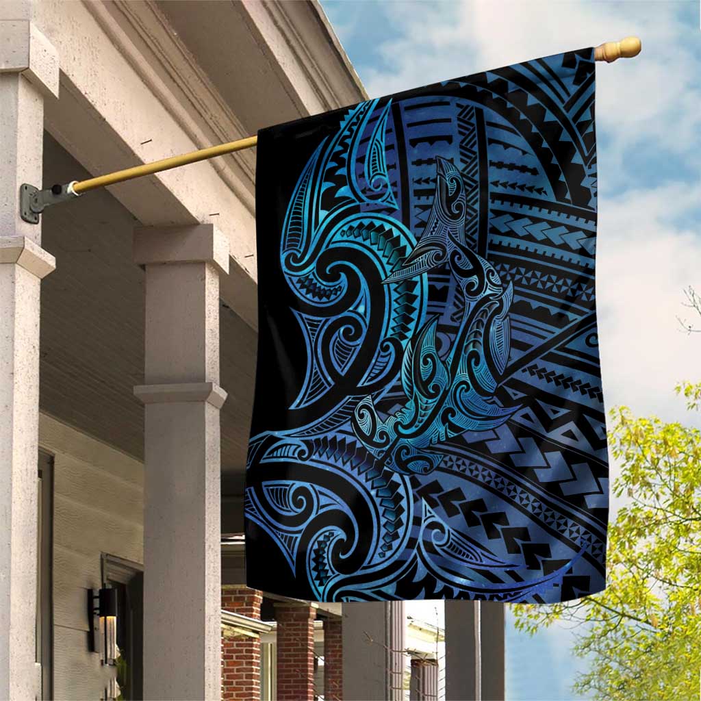 New Zealand Hammerhead Shark Garden Flag Maori Haehae Mangopare Galaxy - Aussie Hoodie