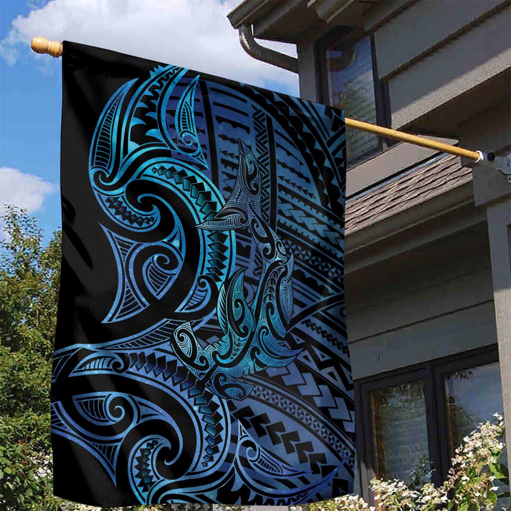 New Zealand Hammerhead Shark Garden Flag Maori Haehae Mangopare Galaxy - Aussie Hoodie