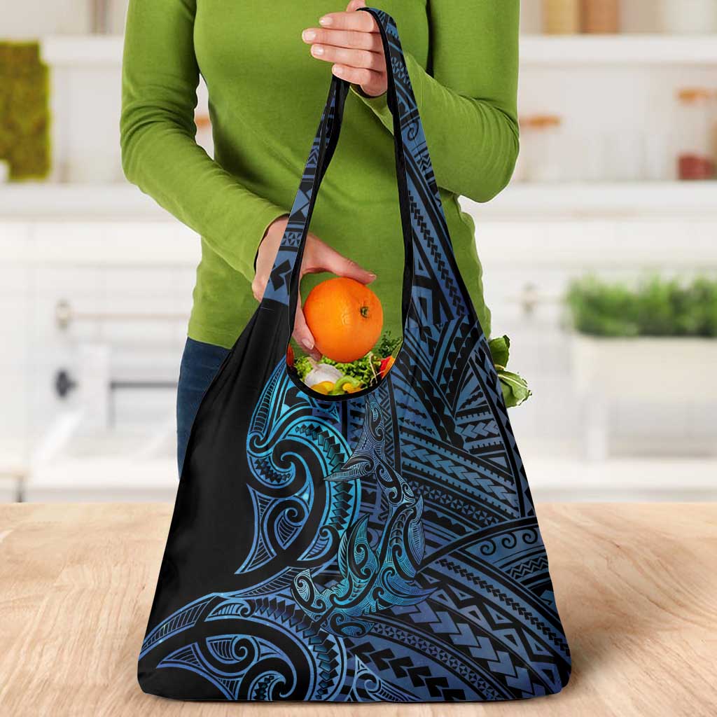 New Zealand Hammerhead Shark Grocery Bag Maori Haehae Mangopare Galaxy - Aussie Hoodie