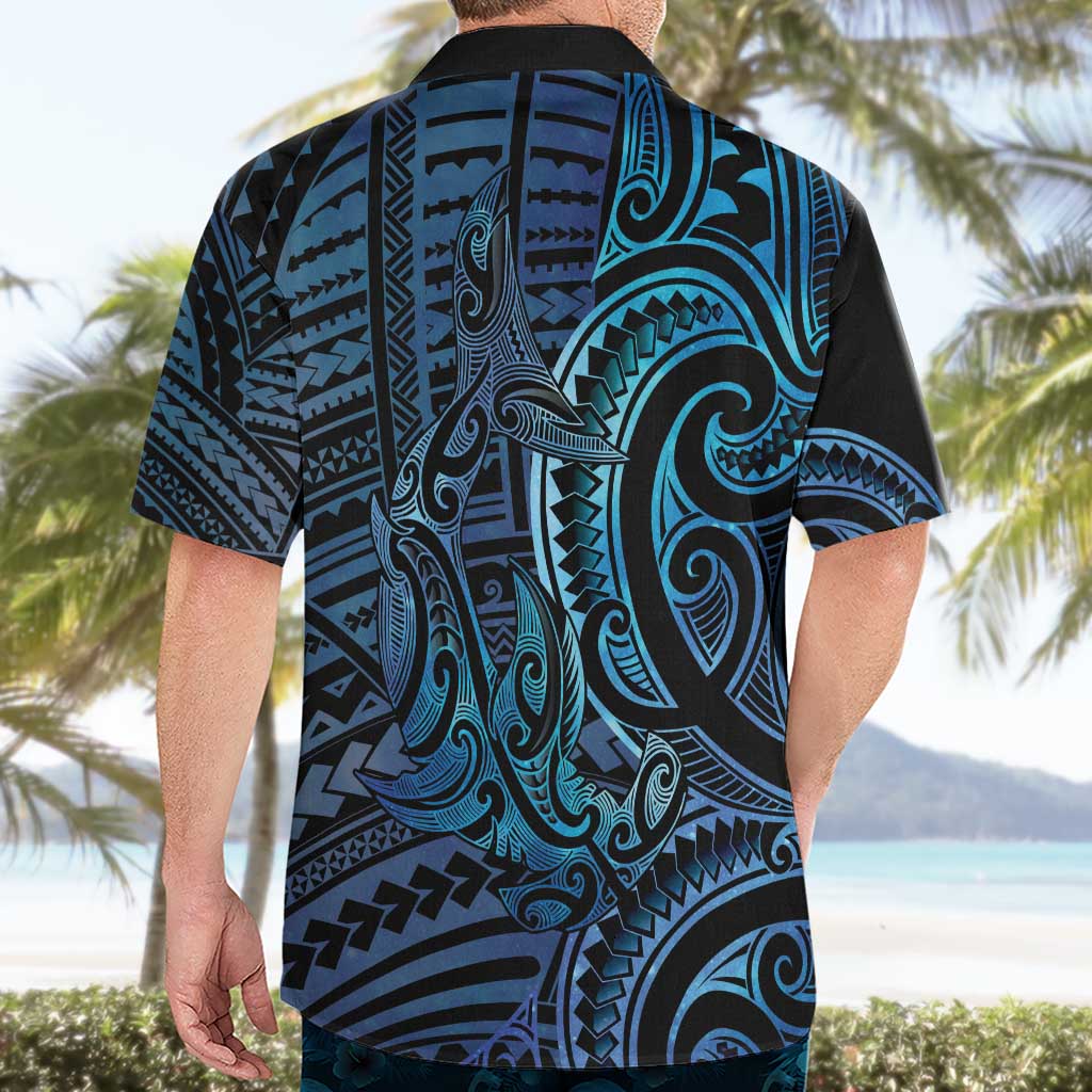 New Zealand Hammerhead Shark Hawaiian Shirt Maori Haehae Mangopare Galaxy - Aussie Hoodie