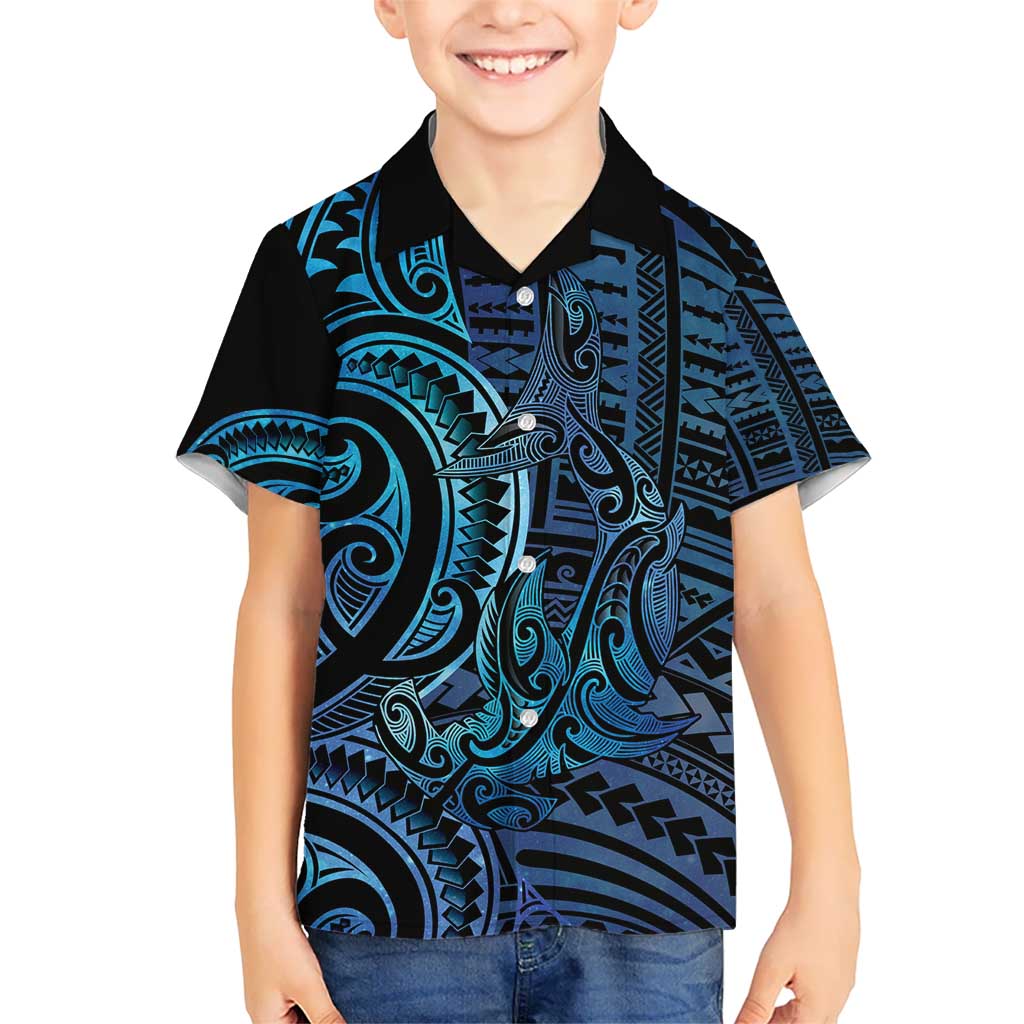 New Zealand Hammerhead Shark Hawaiian Shirt Maori Haehae Mangopare Galaxy - Aussie Hoodie