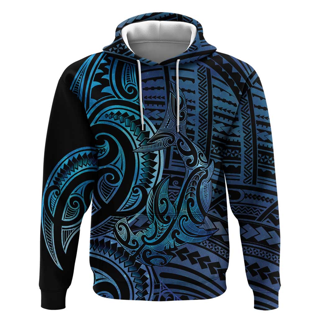 New Zealand Hammerhead Shark Hoodie Maori Haehae Mangopare Galaxy - Aussie Hoodie