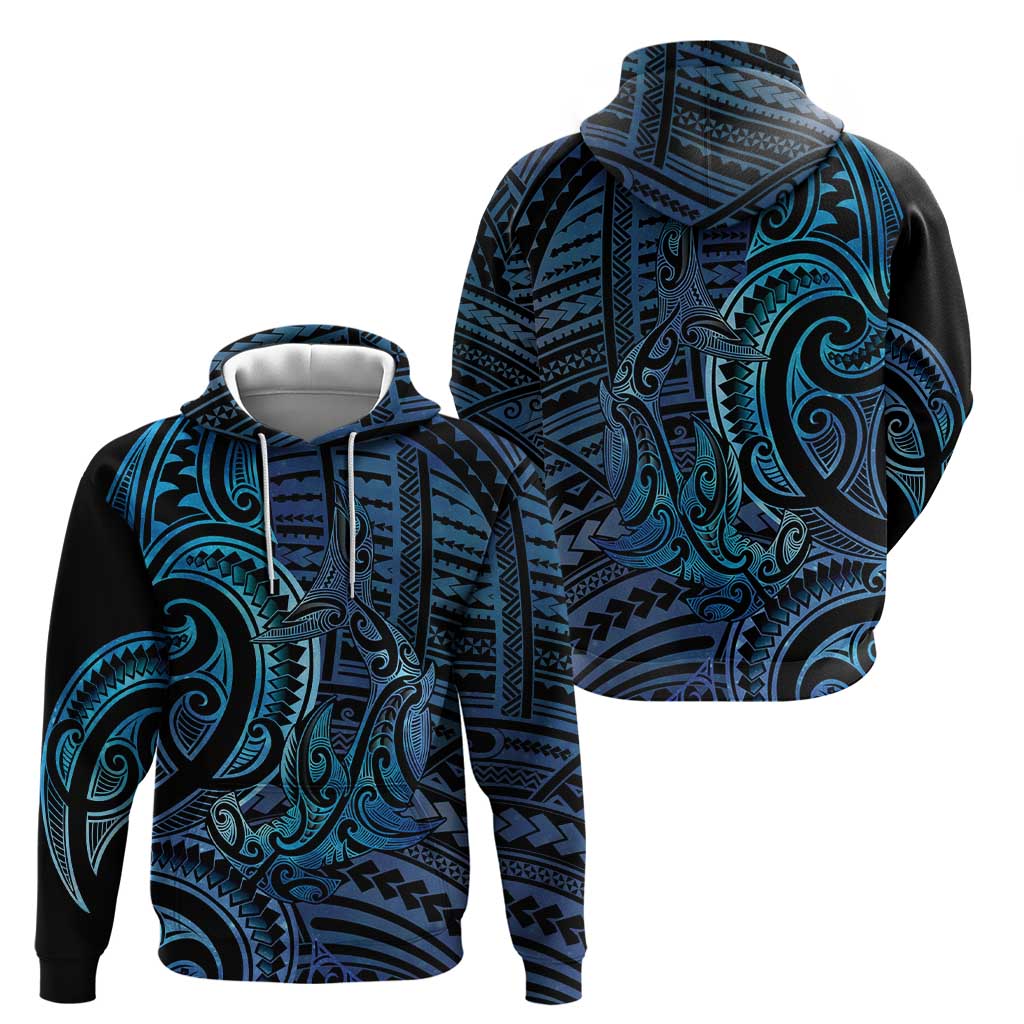New Zealand Hammerhead Shark Hoodie Maori Haehae Mangopare Galaxy - Aussie Hoodie