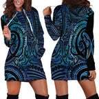 New Zealand Hammerhead Shark Hoodie Dress Maori Haehae Mangopare Galaxy - Aussie Hoodie