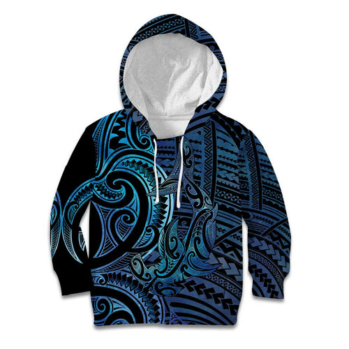 New Zealand Hammerhead Shark Kid Hoodie Maori Haehae Mangopare Galaxy - Aussie Hoodie
