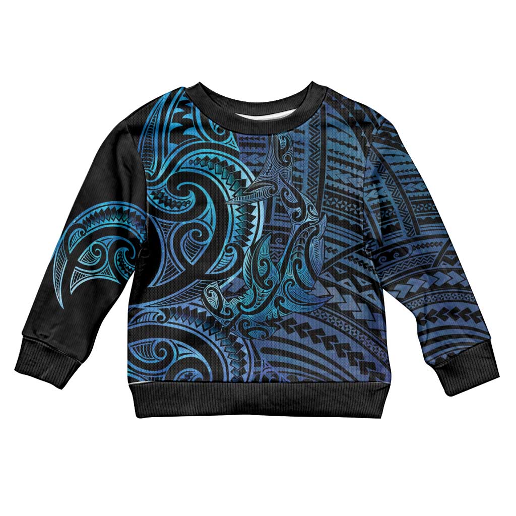 New Zealand Hammerhead Shark Kid Ugly Christmas Sweater Maori Haehae Mangopare Galaxy - Aussie Hoodie