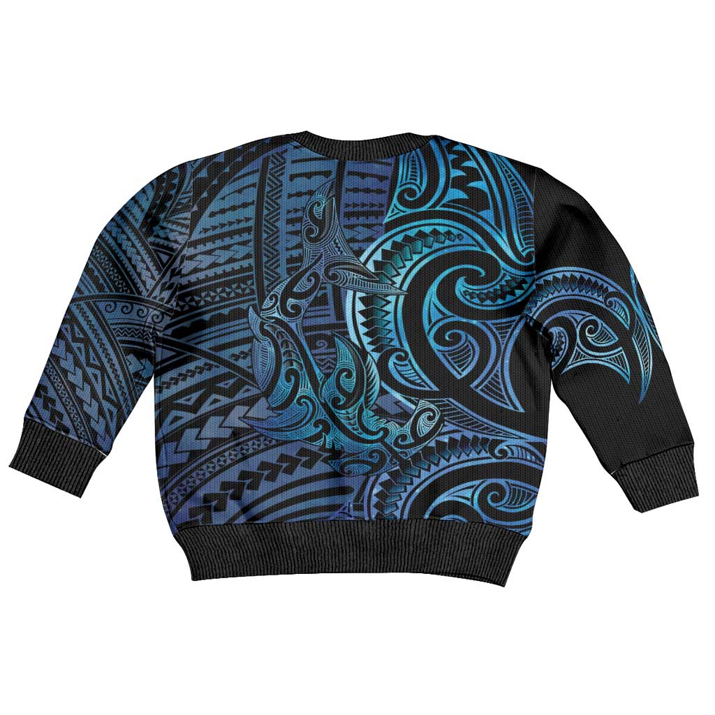 New Zealand Hammerhead Shark Kid Ugly Christmas Sweater Maori Haehae Mangopare Galaxy - Aussie Hoodie