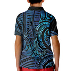 New Zealand Hammerhead Shark Kid Polo Shirt Maori Haehae Mangopare Galaxy - Aussie Hoodie