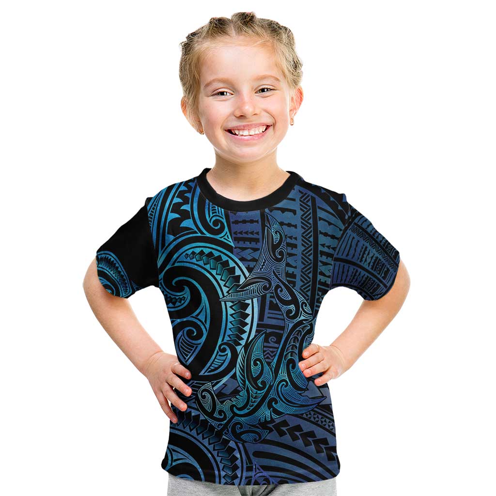 New Zealand Hammerhead Shark Kid T Shirt Maori Haehae Mangopare Galaxy - Aussie Hoodie