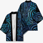 New Zealand Hammerhead Shark Kimono Maori Haehae Mangopare Galaxy - Aussie Hoodie