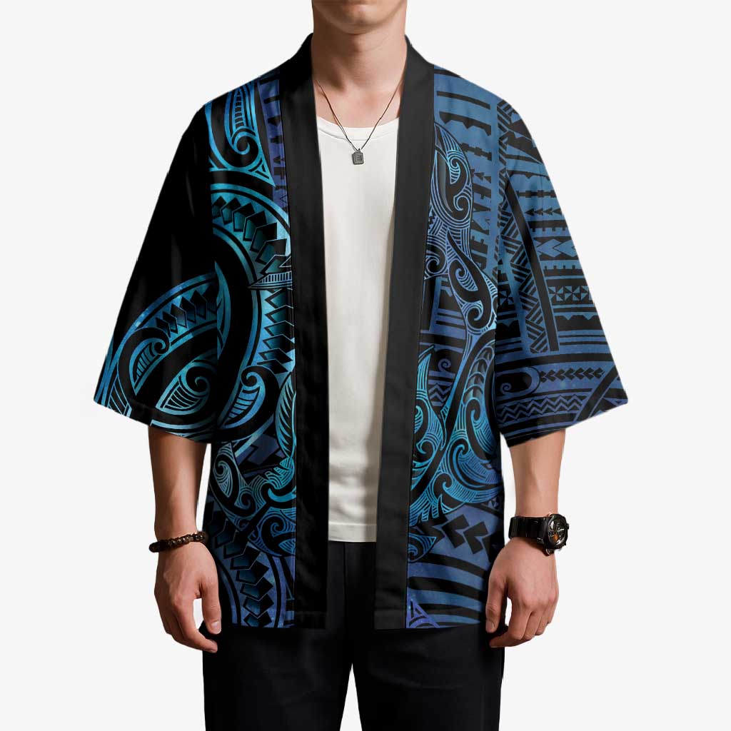 New Zealand Hammerhead Shark Kimono Maori Haehae Mangopare Galaxy - Aussie Hoodie