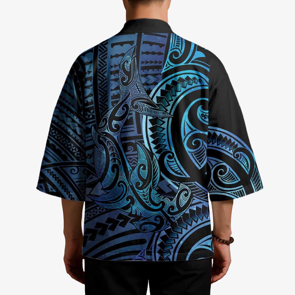 New Zealand Hammerhead Shark Kimono Maori Haehae Mangopare Galaxy - Aussie Hoodie