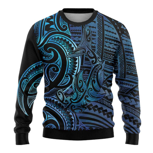 New Zealand Hammerhead Shark Ugly Christmas Sweater Maori Haehae Mangopare Galaxy - Aussie Hoodie