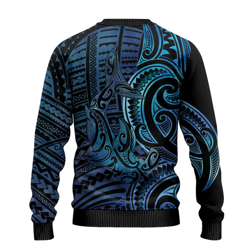 New Zealand Hammerhead Shark Ugly Christmas Sweater Maori Haehae Mangopare Galaxy - Aussie Hoodie