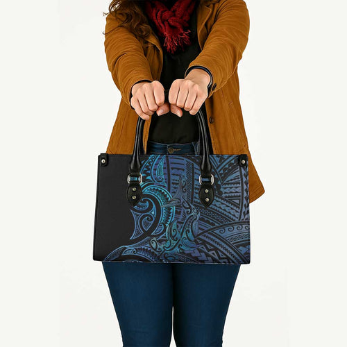 New Zealand Hammerhead Shark Leather Bag Maori Haehae Mangopare Galaxy - Aussie Hoodie
