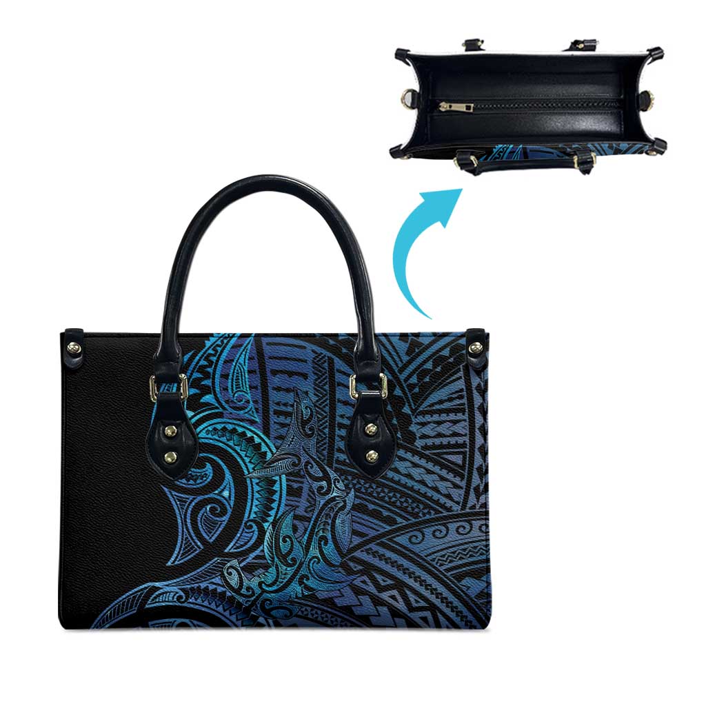 New Zealand Hammerhead Shark Leather Bag Maori Haehae Mangopare Galaxy - Aussie Hoodie