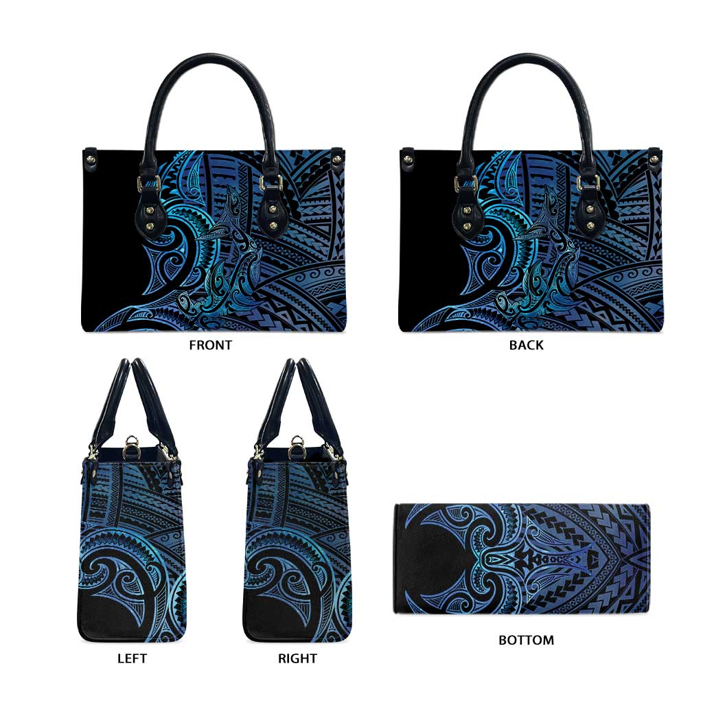 New Zealand Hammerhead Shark Leather Bag Maori Haehae Mangopare Galaxy - Aussie Hoodie