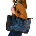 New Zealand Hammerhead Shark Leather Tote Bag Maori Haehae Mangopare Galaxy - Aussie Hoodie