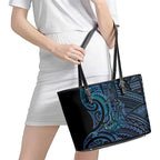 New Zealand Hammerhead Shark Leather Tote Bag Maori Haehae Mangopare Galaxy - Aussie Hoodie