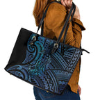 New Zealand Hammerhead Shark Leather Tote Bag Maori Haehae Mangopare Galaxy - Aussie Hoodie