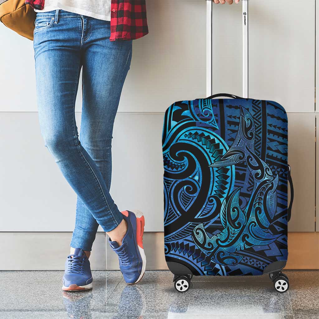 New Zealand Hammerhead Shark Luggage Cover Maori Haehae Mangopare Galaxy - Aussie Hoodie