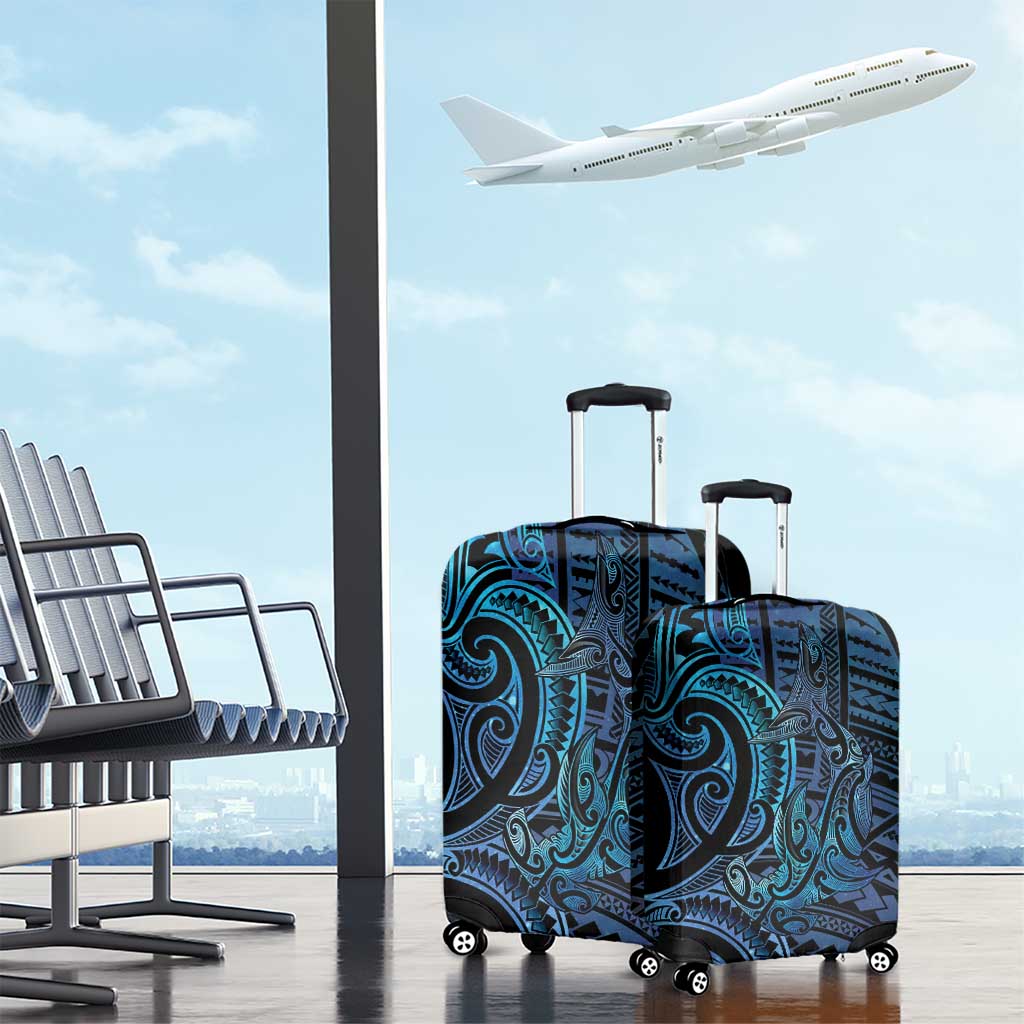 New Zealand Hammerhead Shark Luggage Cover Maori Haehae Mangopare Galaxy - Aussie Hoodie