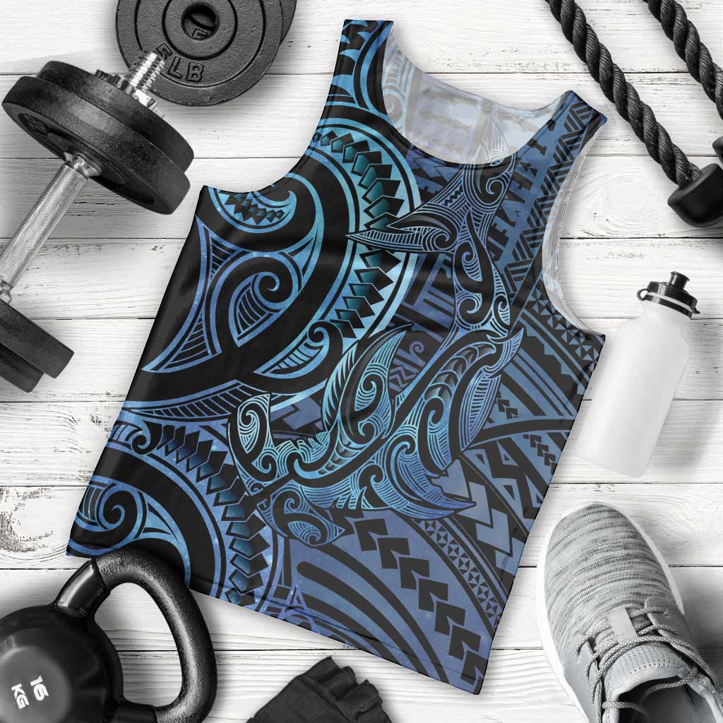 New Zealand Hammerhead Shark Men Tank Top Maori Haehae Mangopare Galaxy - Aussie Hoodie