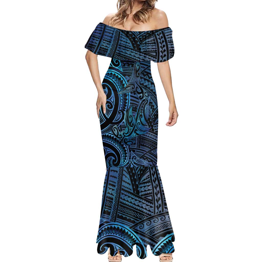 New Zealand Hammerhead Shark Mermaid Dress Maori Haehae Mangopare Galaxy - Aussie Hoodie