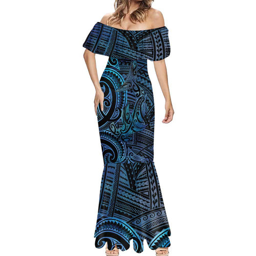 New Zealand Hammerhead Shark Mermaid Dress Maori Haehae Mangopare Galaxy - Aussie Hoodie