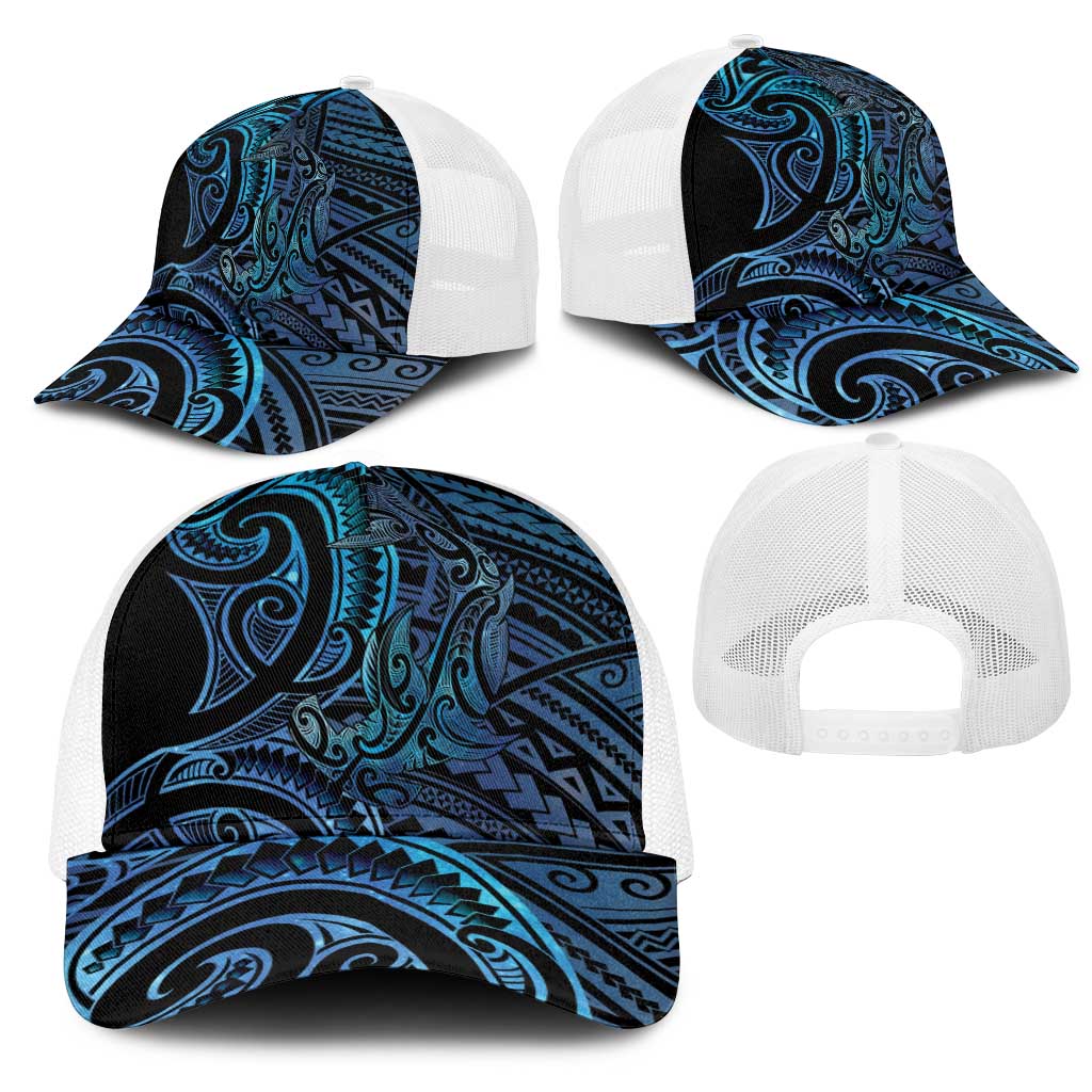 New Zealand Hammerhead Shark Mesh Trucker Cap Maori Haehae Mangopare Galaxy - Aussie Hoodie